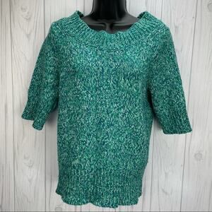 Worthington teal short sleeve sweater size large